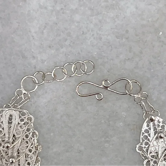 Sterling Silver Overlapping Filigree Bracelet
